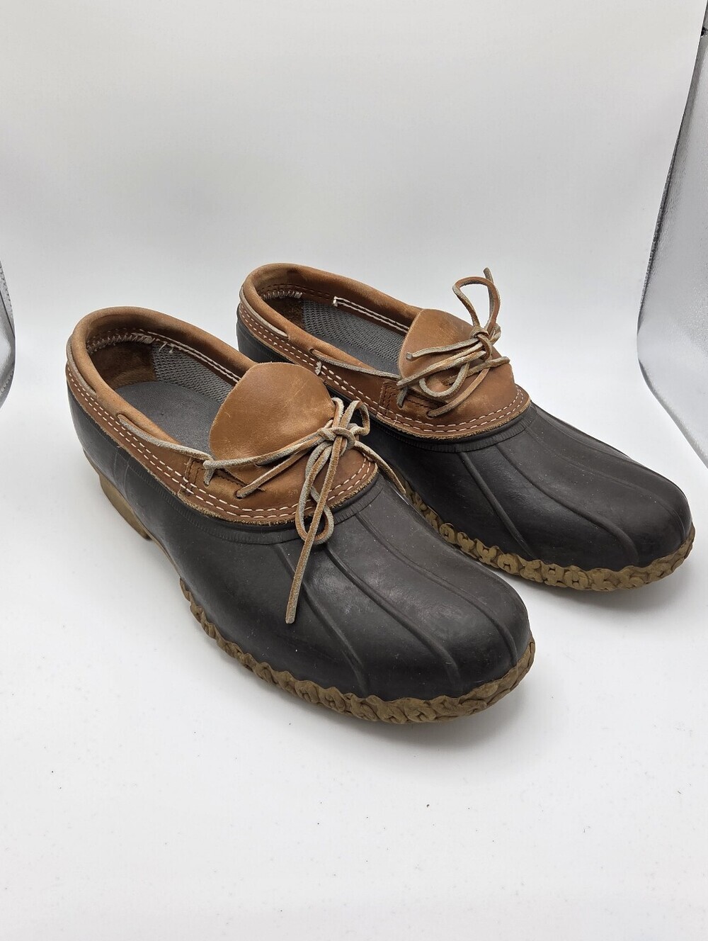 LL Bean Boots Rubber Moc Mens 13 Waterproof Rain Snow Rawhide Laces Muck Farm